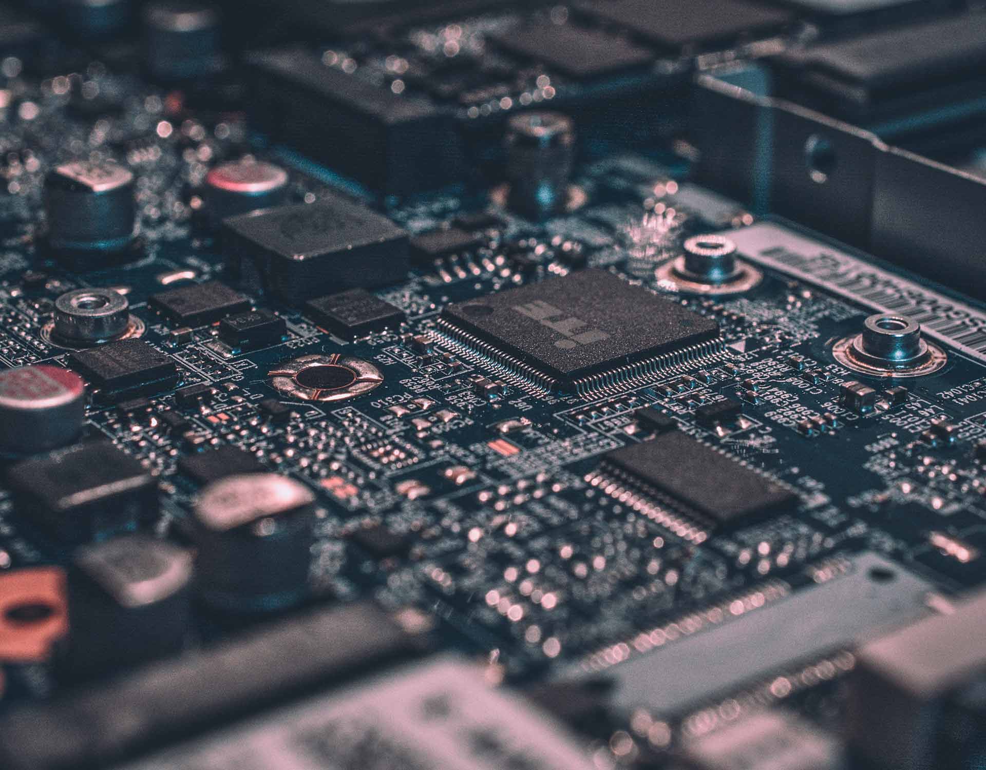 closeup of a circuit board